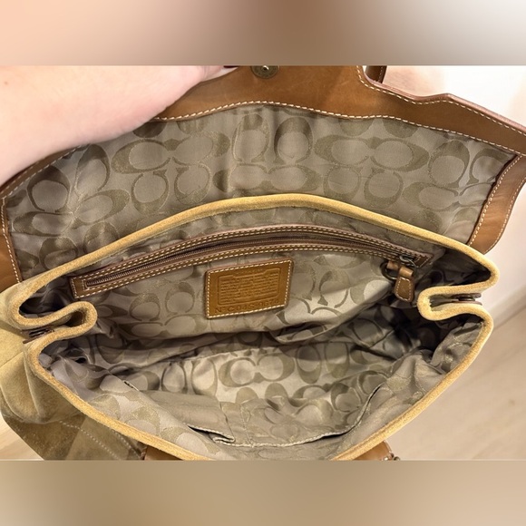 Coach C04S-9674 vintage suede flap-over boho SoHo leather accents Rare EUC w Tag - Picture 13 of 17